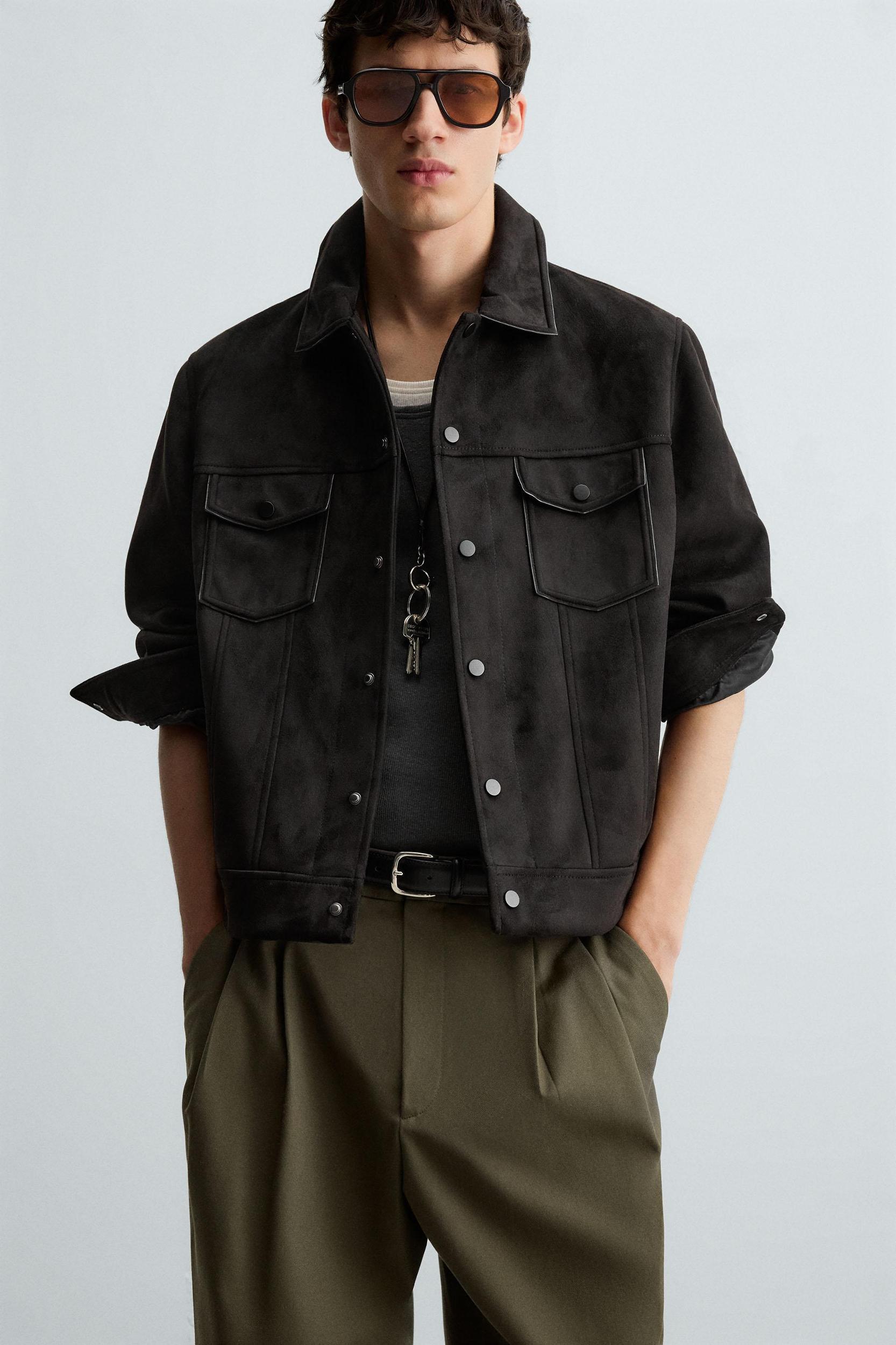 FAUX SUEDE REGULAR FIT JACKET Product Image