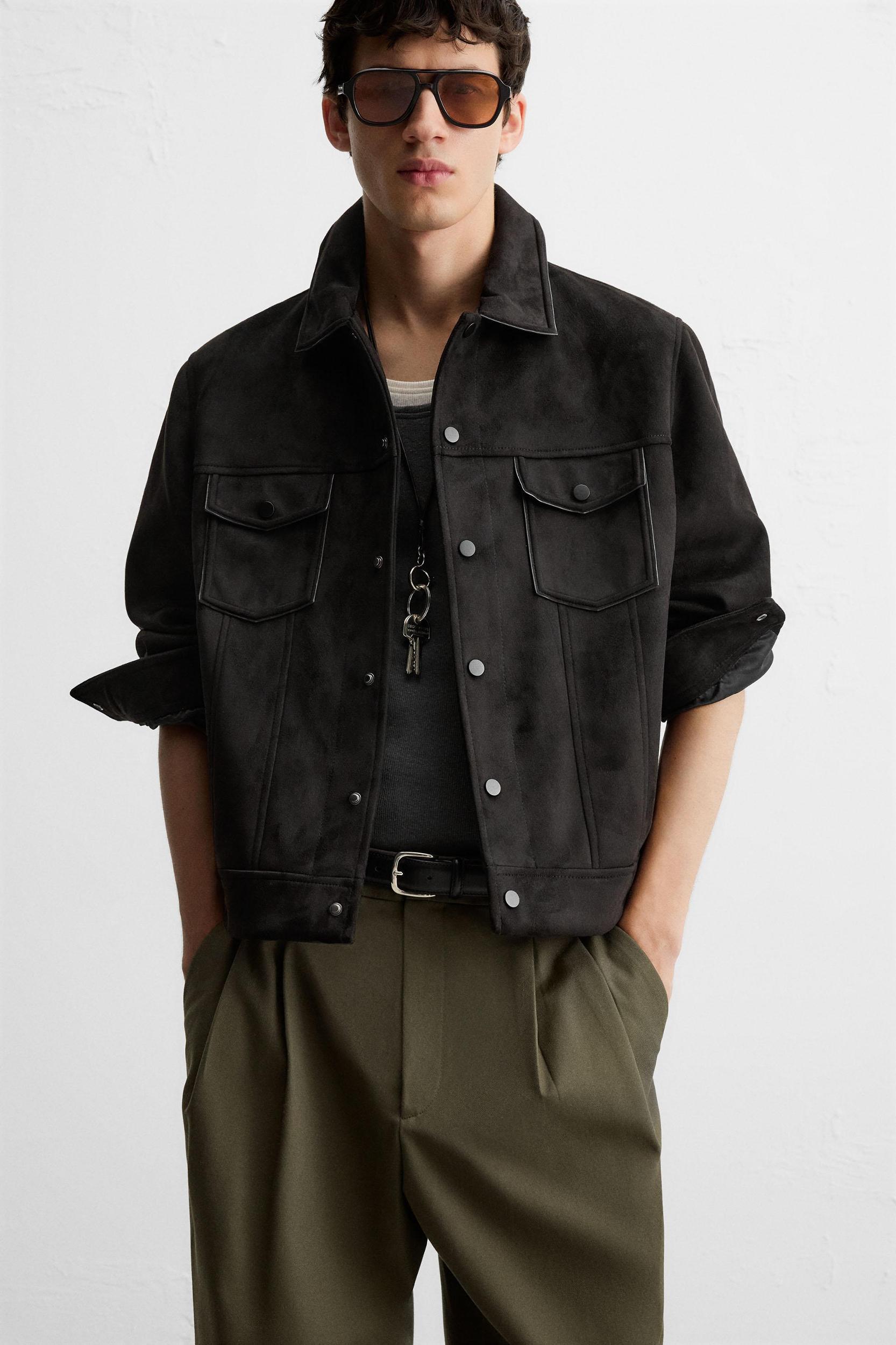 FAUX SUEDE REGULAR FIT JACKET Product Image