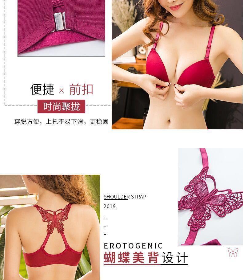 Butterfly Back Bra / Lace Panel Panty / Set Product Image