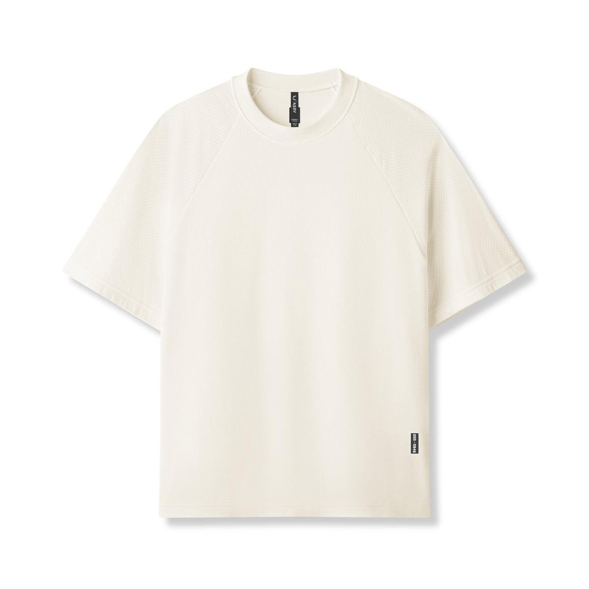 0946. Waffle Knit Oversized Tee - Cream Product Image