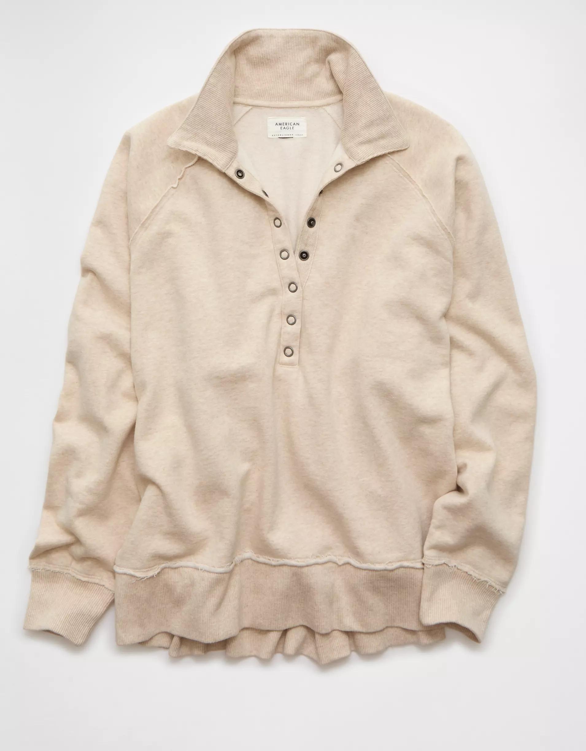 AE Big Hug Henley Sweatshirt Product Image