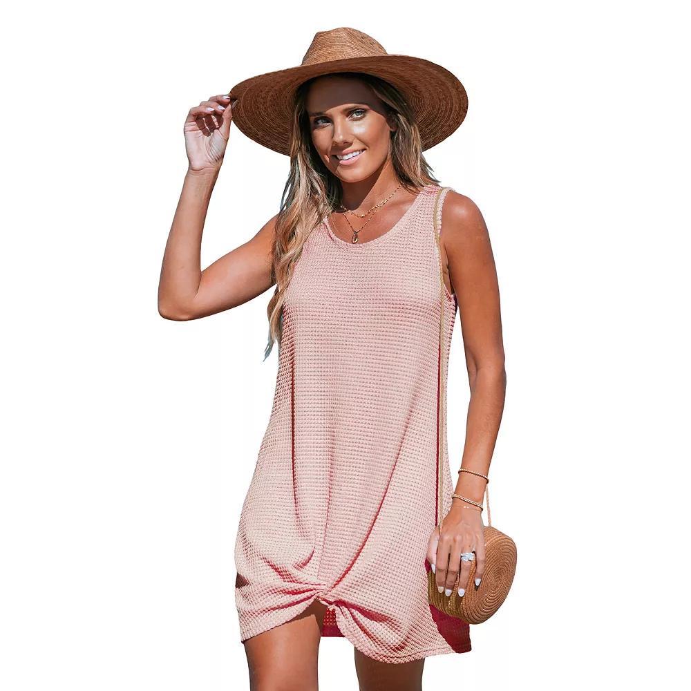 Women's Cupshe Sleeveless Hem Twist Mini Cover-Up Swim Dress,  Product Image