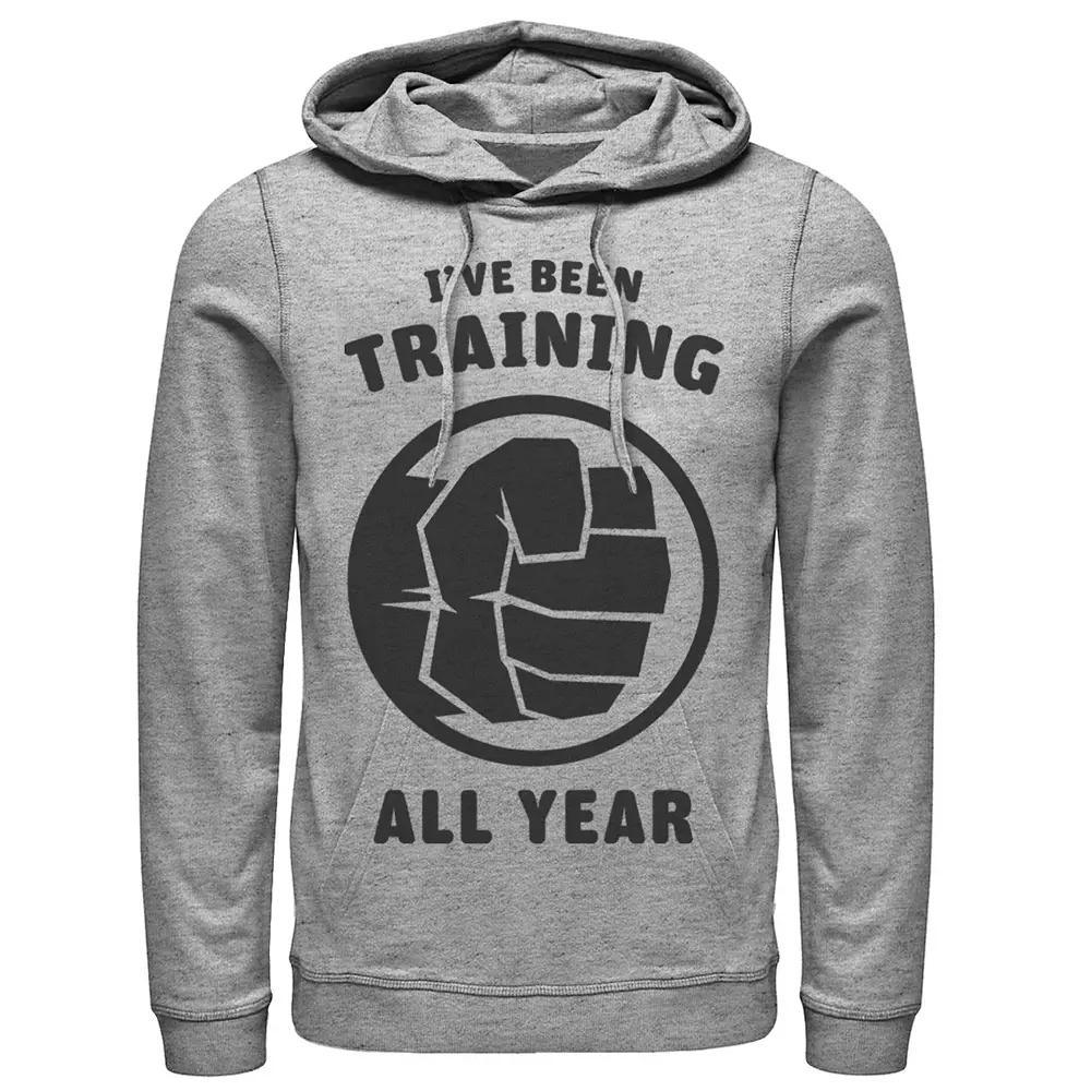 Men's Marvel Avengers Hulk I've Been Training All Year Logo Hoodie,  Product Image