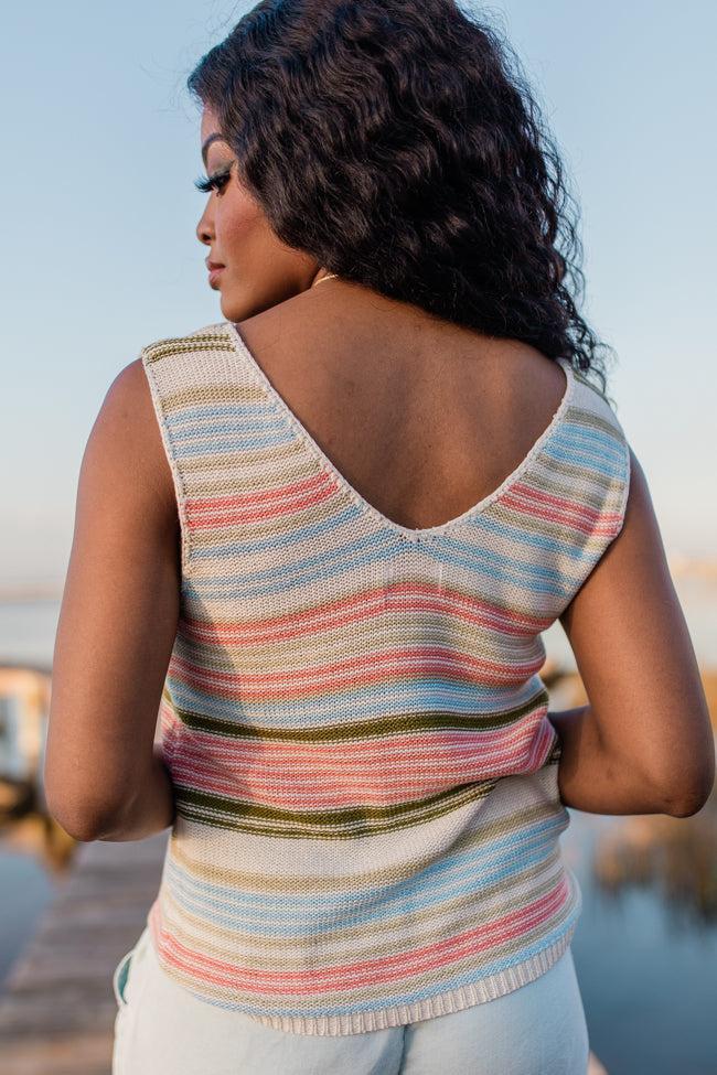 On The Cape Multi Stripe Sweater Tank SALE Product Image