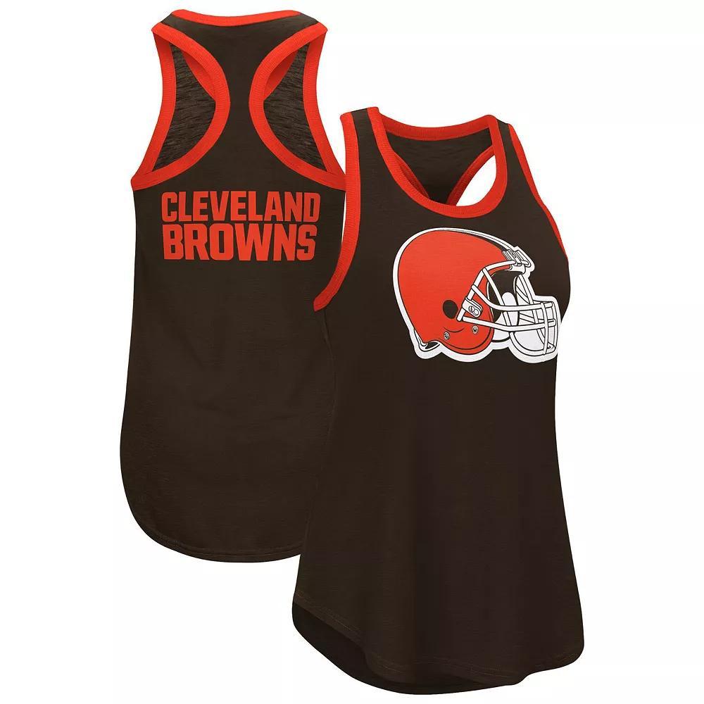 Women's G-III 4Her by Carl Banks  Brown Cleveland Browns Tater Racerback Tank Top, Size: Small Product Image