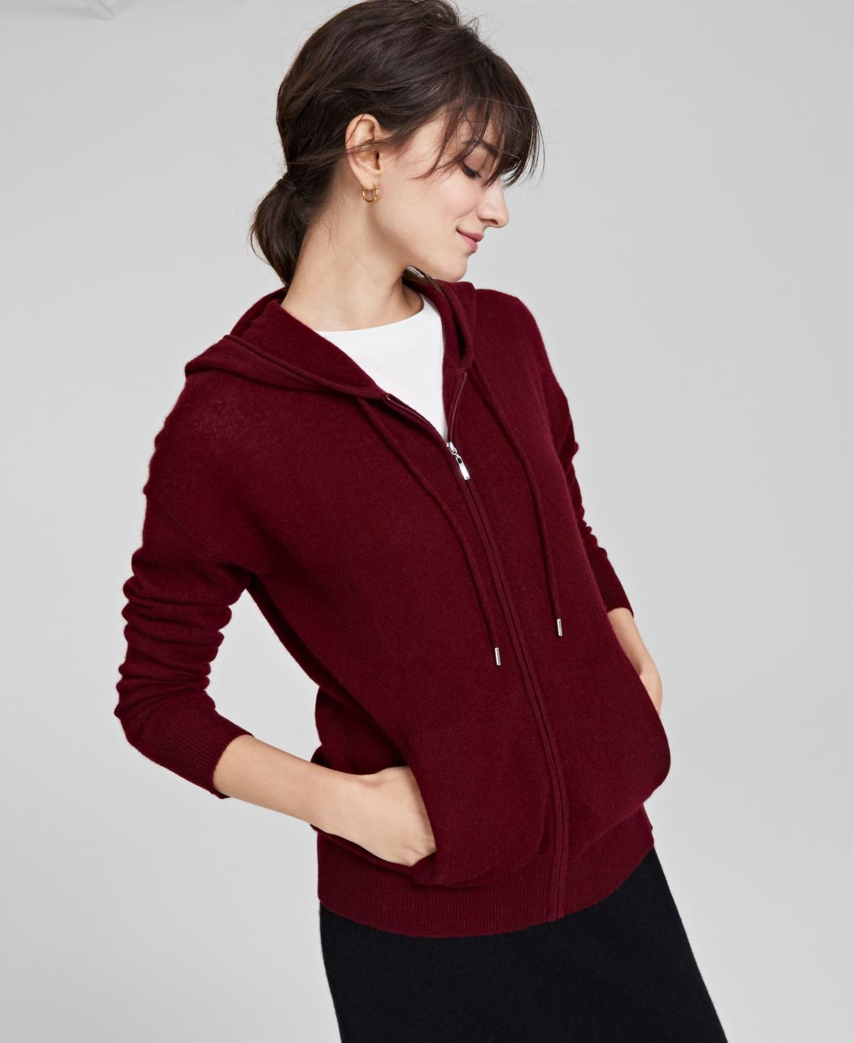 Charter Club Womens 100% Cashmere Zip Hoodie, Created for Macys Product Image