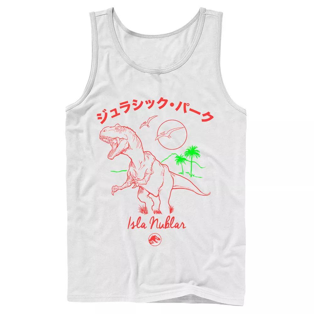 Men's Jurassic Park Kanji T Rex Outline Tank Top,  Product Image