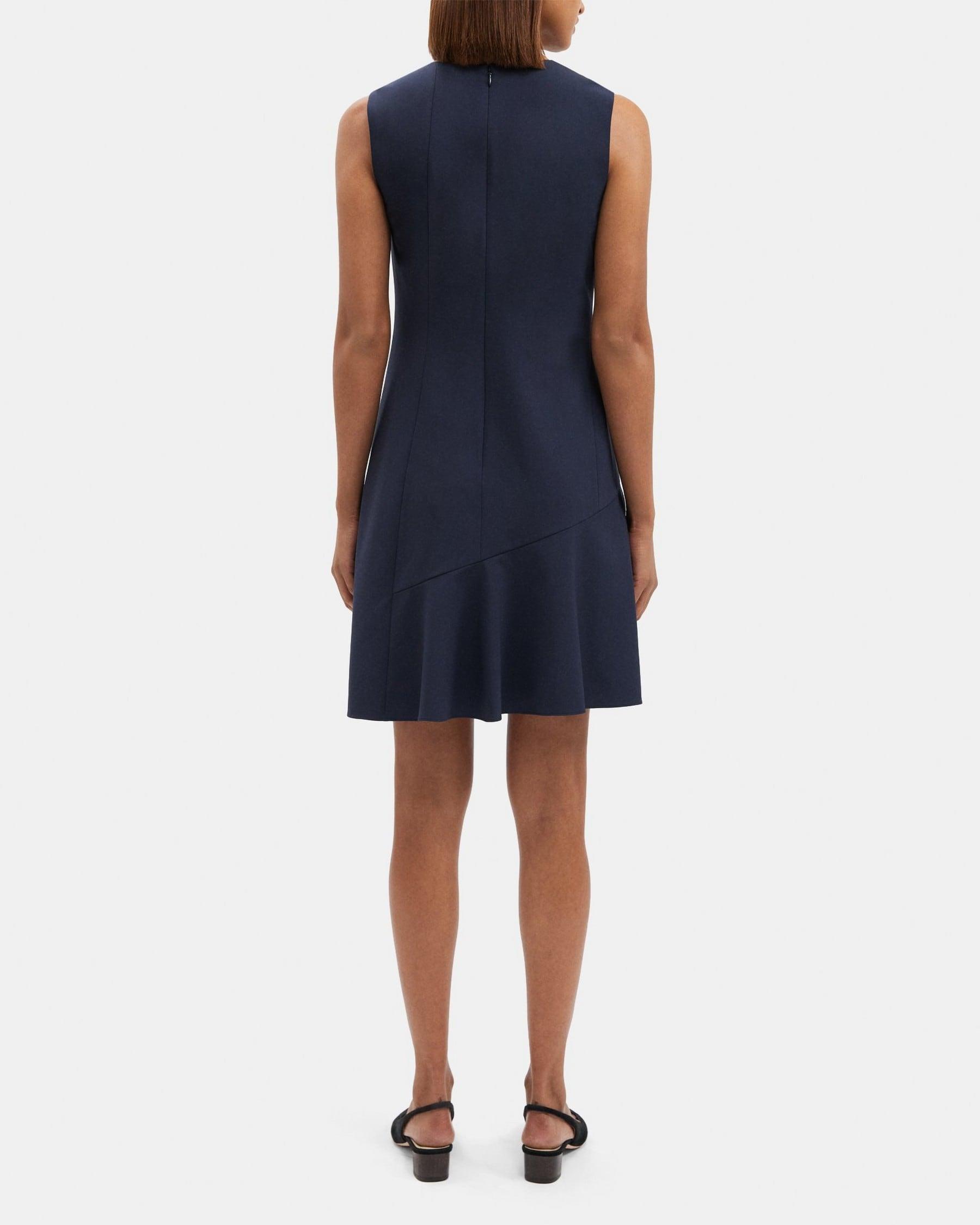 Asymmetrical Shift Dress in Stretch Wool Product Image