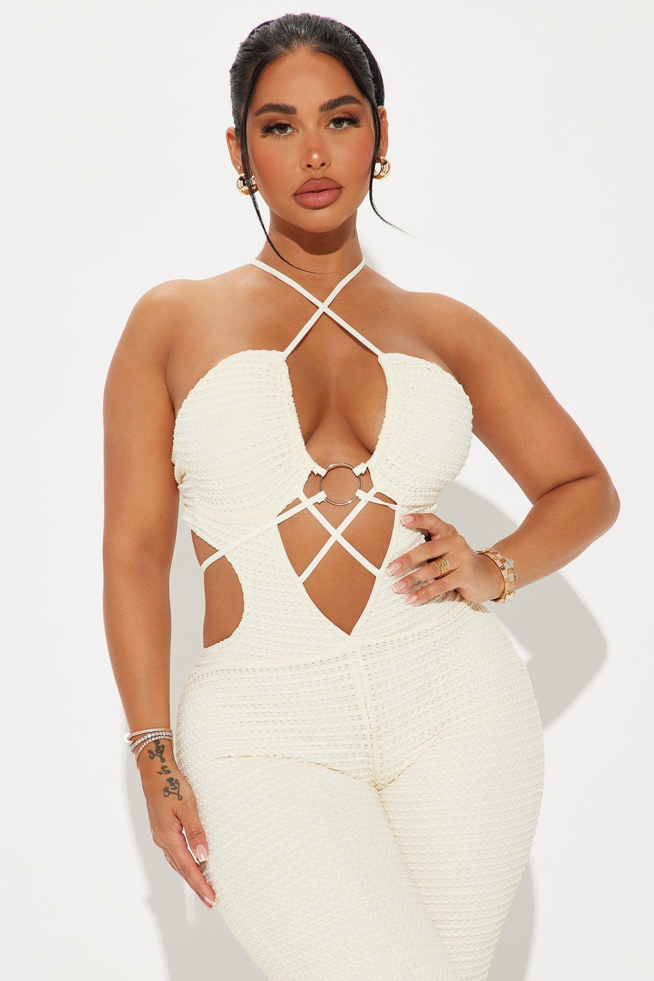 Island Dreams Crochet Jumpsuit - Cream Product Image