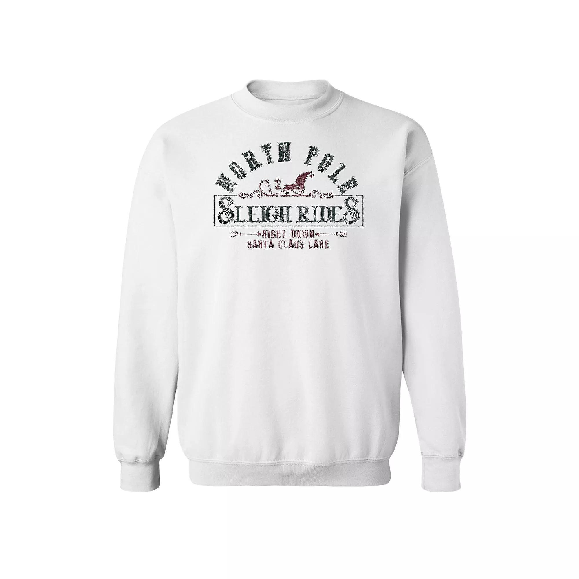 Men's North Pole Sleigh Fleece Sweatshirt, Adult Unisex,  Product Image