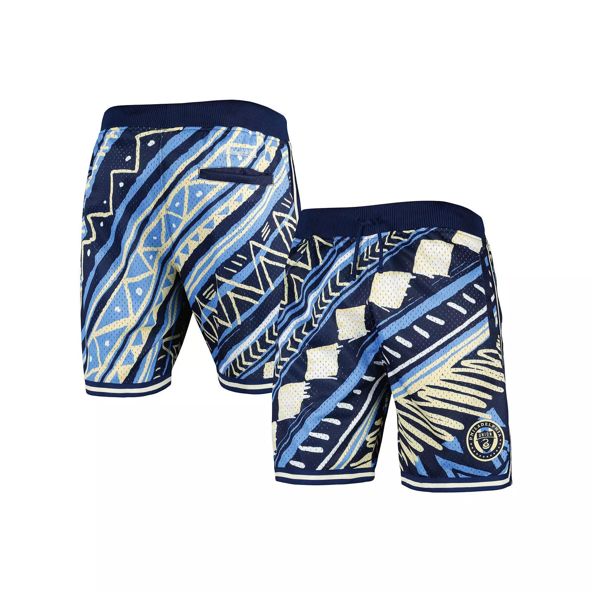 Men's Mitchell & Ness Navy Philadelphia Union Tribal Fashion Shorts, Size: Large, Uni Blue Product Image