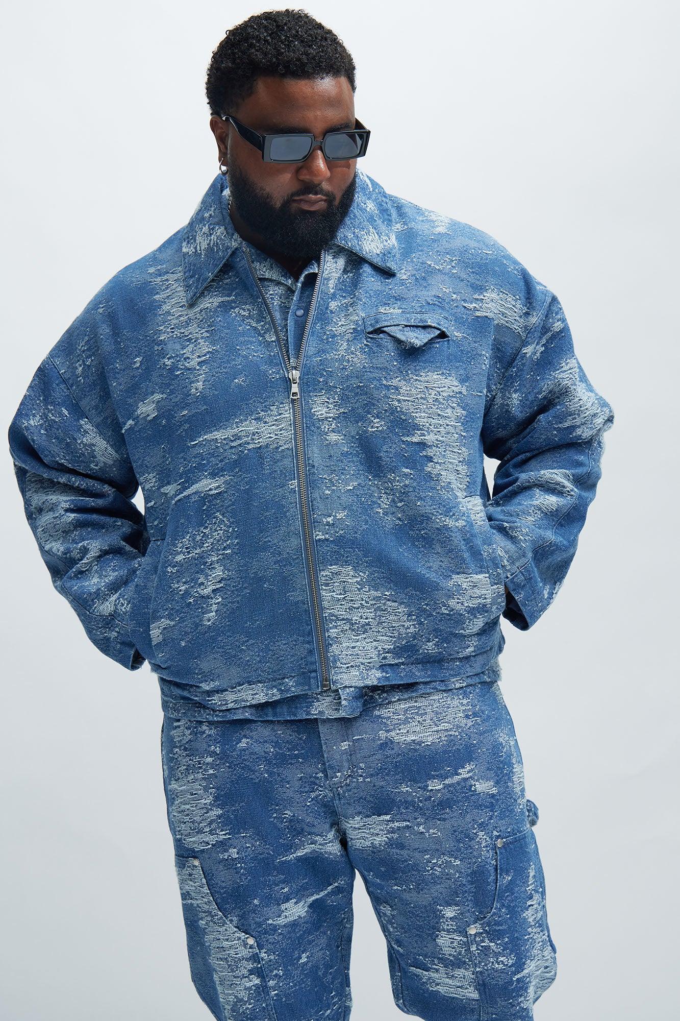 Cloud 9 Textured Cropped Jacket - Light Blue Product Image