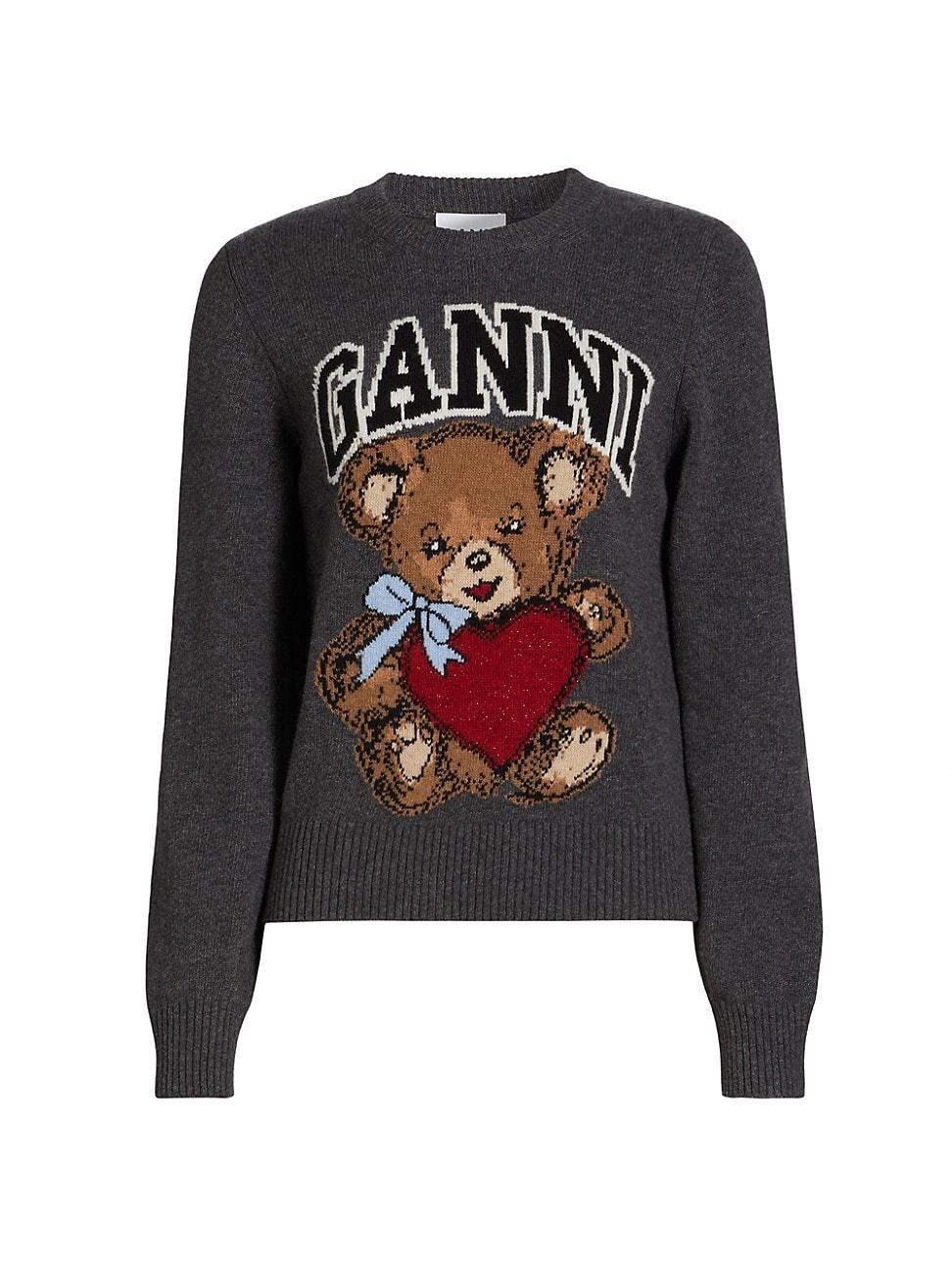 Womens Bear Wool Crewneck Sweater Product Image
