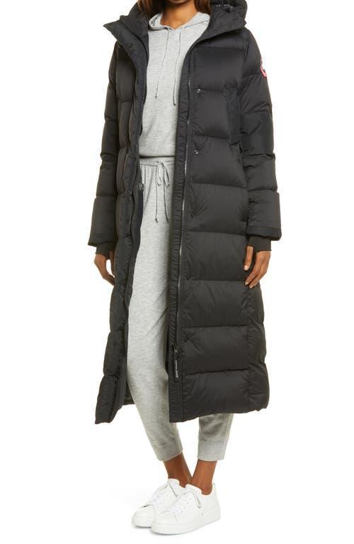 Womens Alliston Longline Hooded Down Parka Product Image