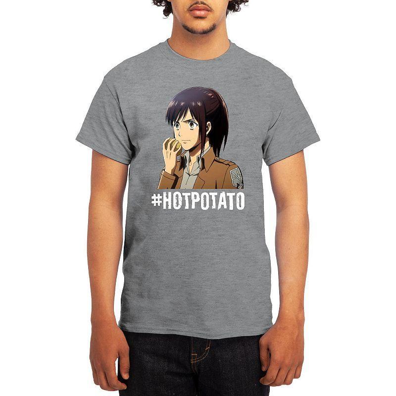 Men's Attack on Titan Hot Potato Tee, Size: Small, Grey Navy Product Image