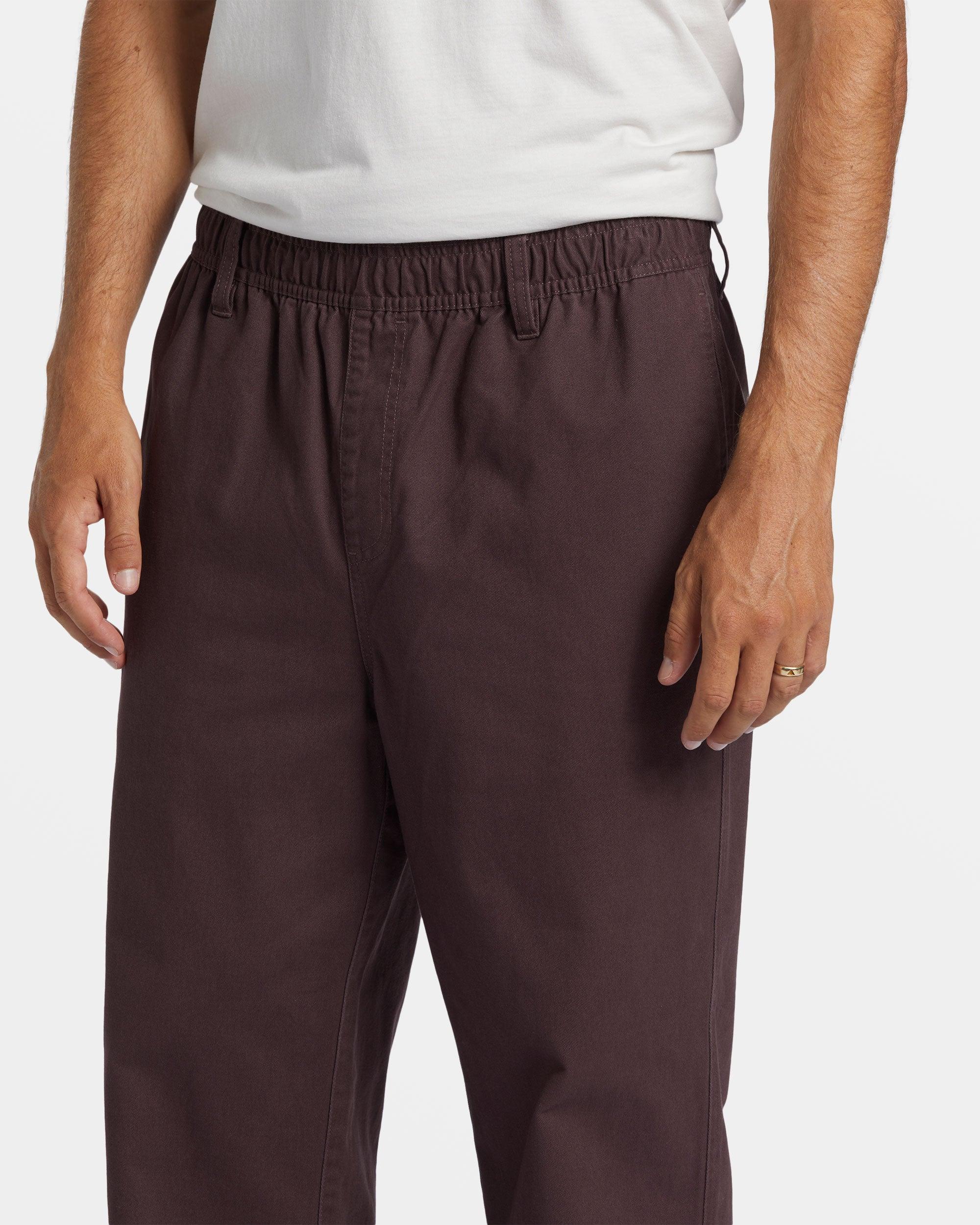 Larry Elastic Waist Pants - Plum Male Product Image