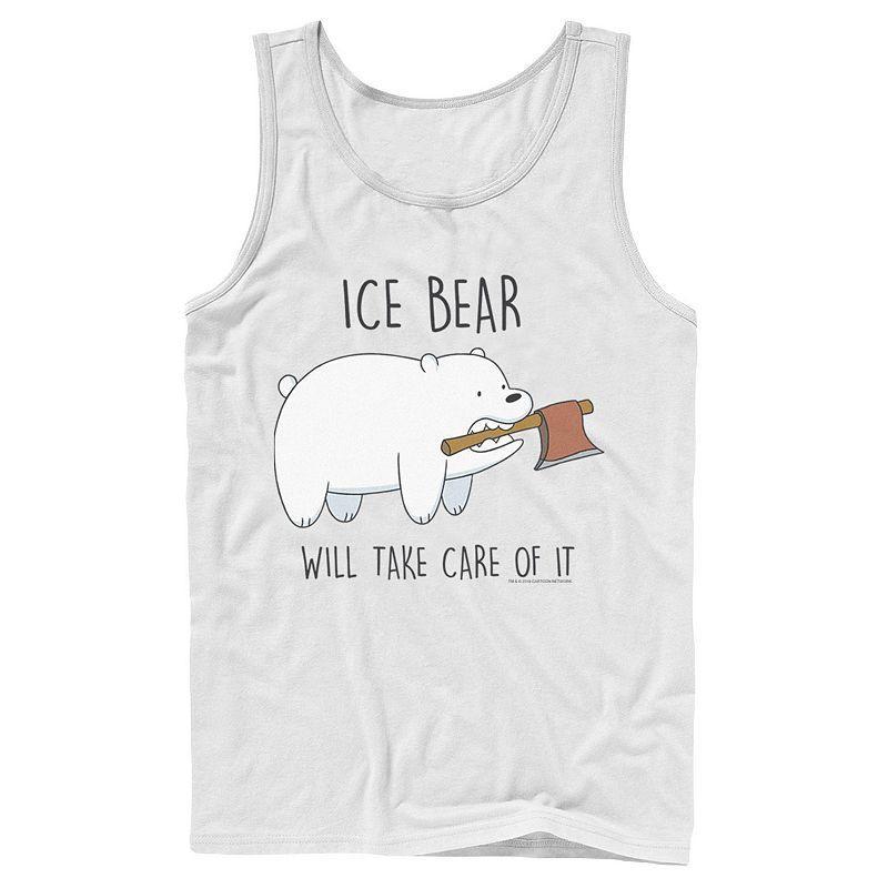 Mens Cartoon Network We Bare Bears Ice Bear Take Care Of It Axe Tank Top Product Image