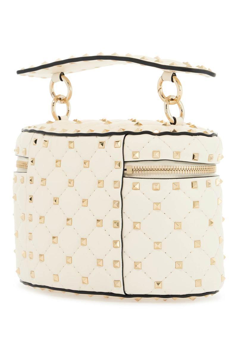 VALENTINO GARAVANI Light Ivory Leather Cylinder Bag With Chain In Beige Product Image