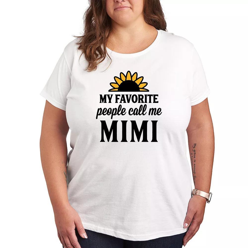 Plus Favorite People Mimi Graphic Tee, Women's, Size: 3XL, Grey Red Product Image