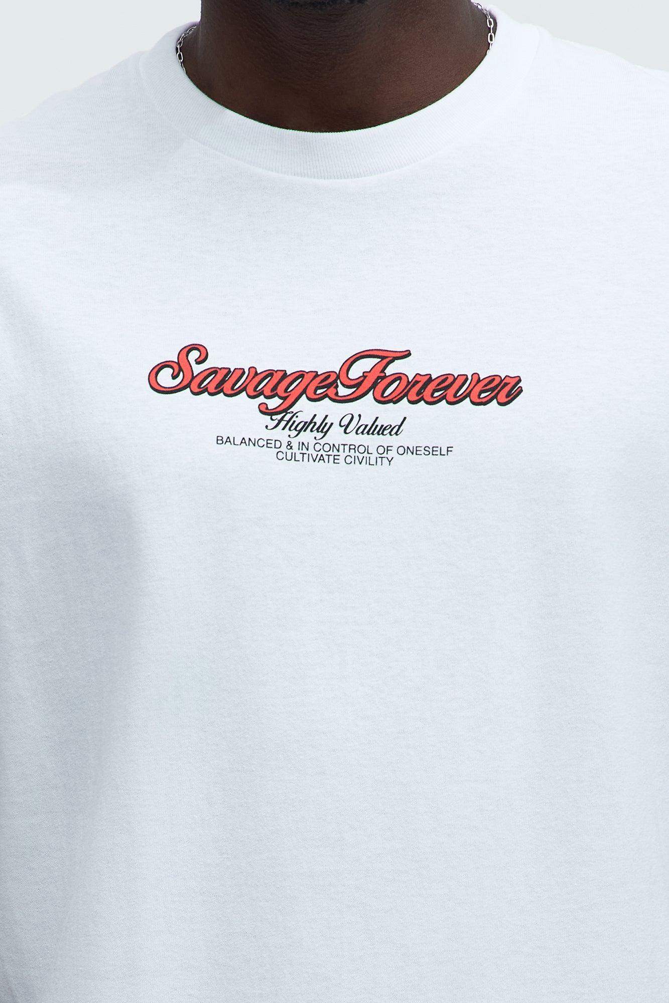 Savage Forever Highly Valuable Short Sleeve Tee - White Product Image