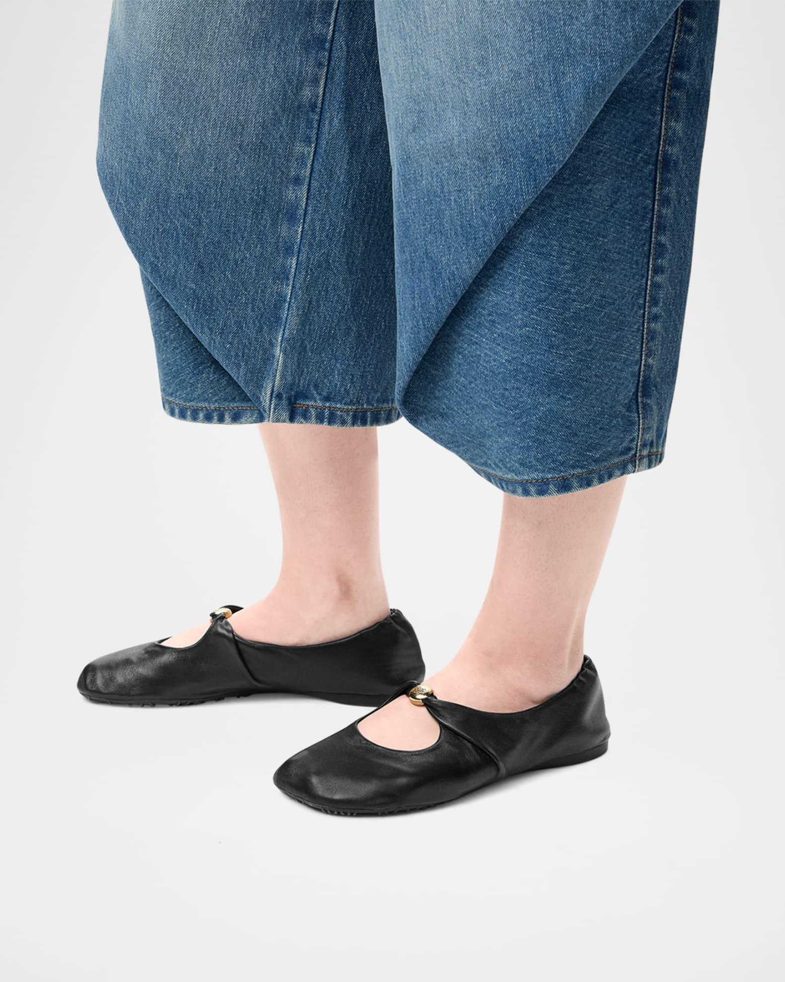 Pebble Soft Leather Ballerina Flats Product Image