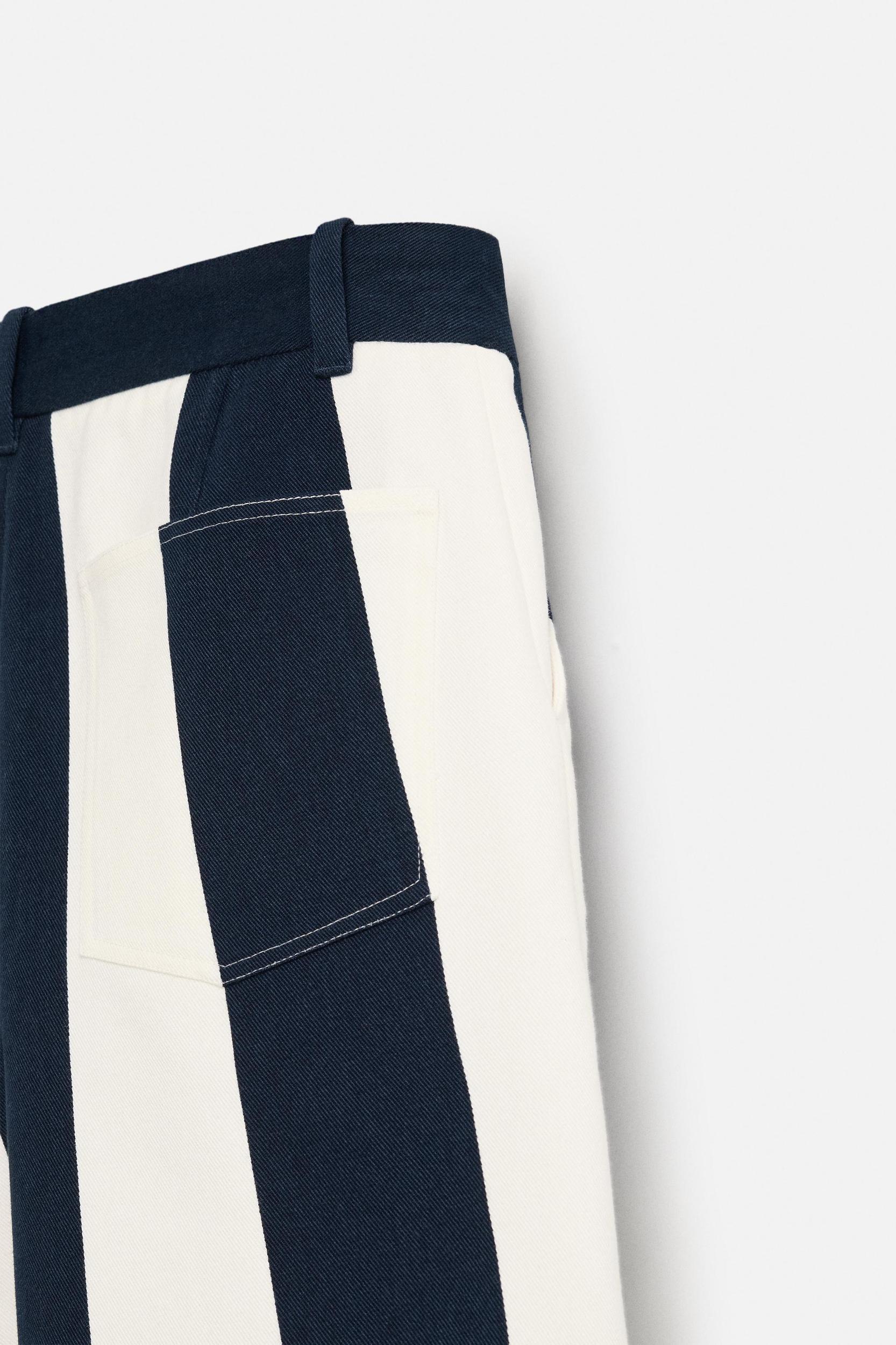 PLEATED STRIPED SHORTS Product Image