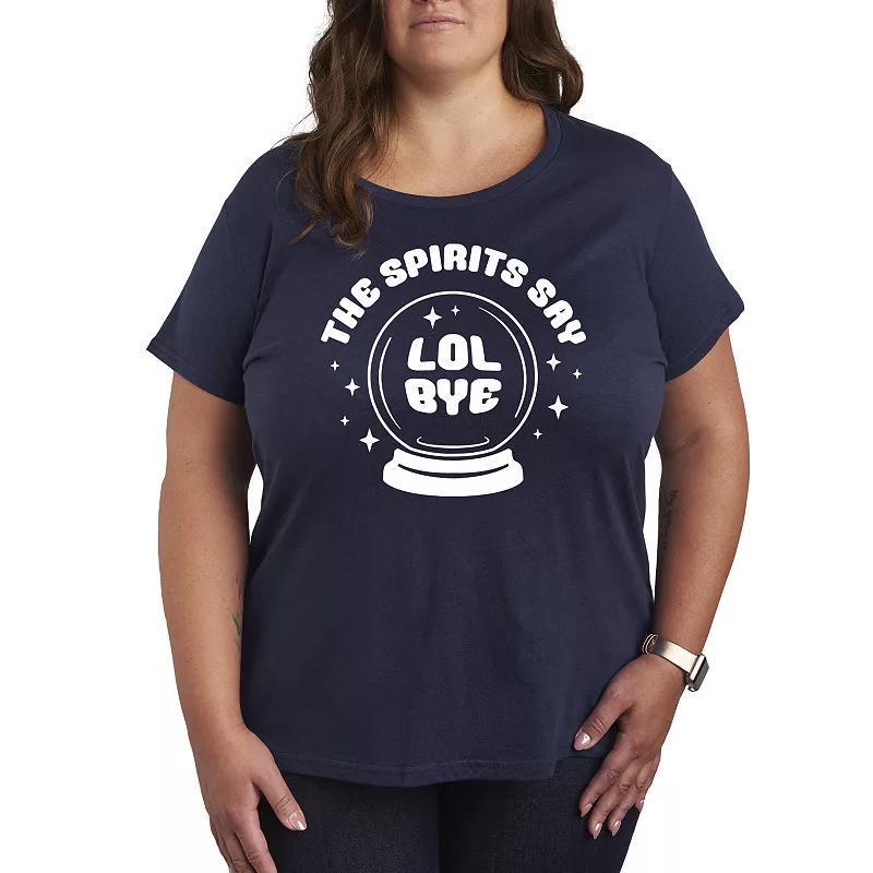 Plus Size Spirits Say LOL Bye Graphic Tee, Women's, Size: 2XL, Grey Gray Product Image