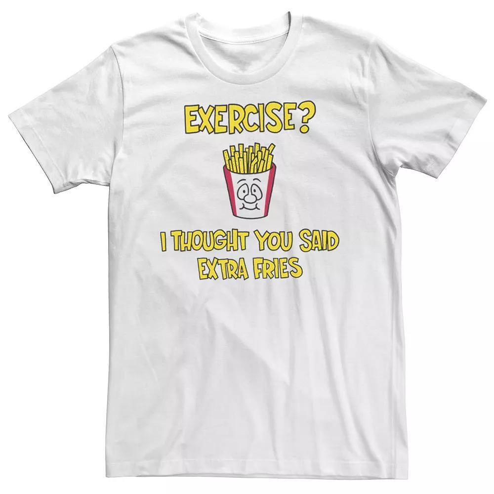 Men's Thought You Said Extra Fries Graphic Tee, Size: Medium, White Product Image