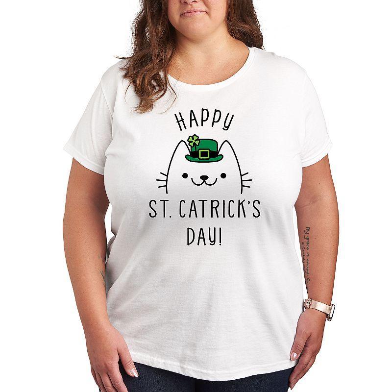 Plus Happy St. Catrick's Day Graphic Tee, Women's, Size: 1XL, Grey Grey Product Image