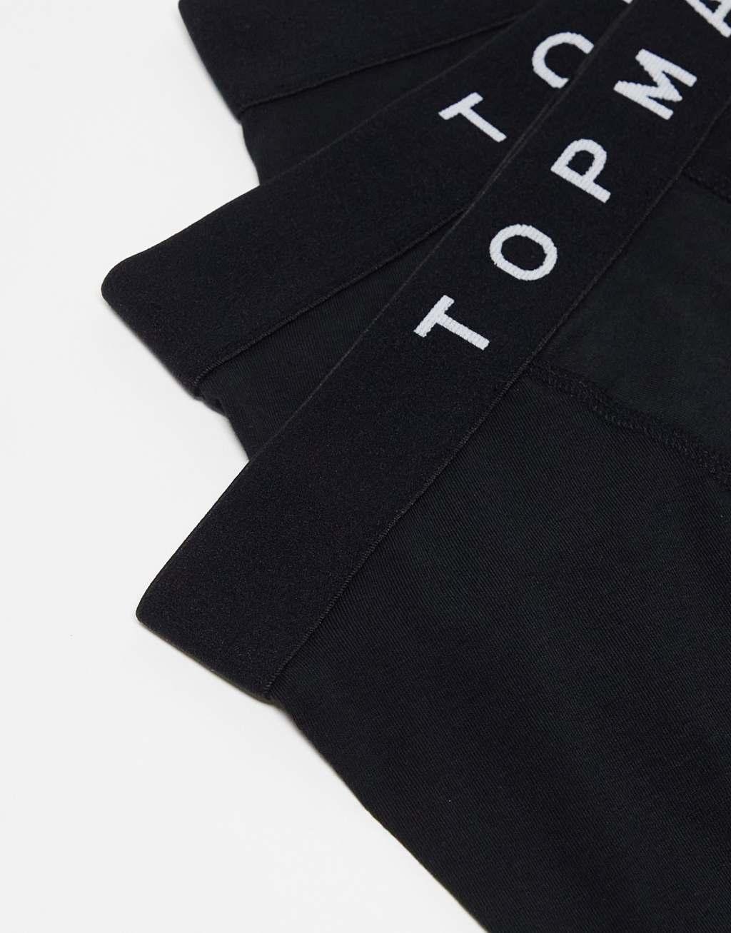 Topman 3 pack briefs in black with black waistbands Product Image