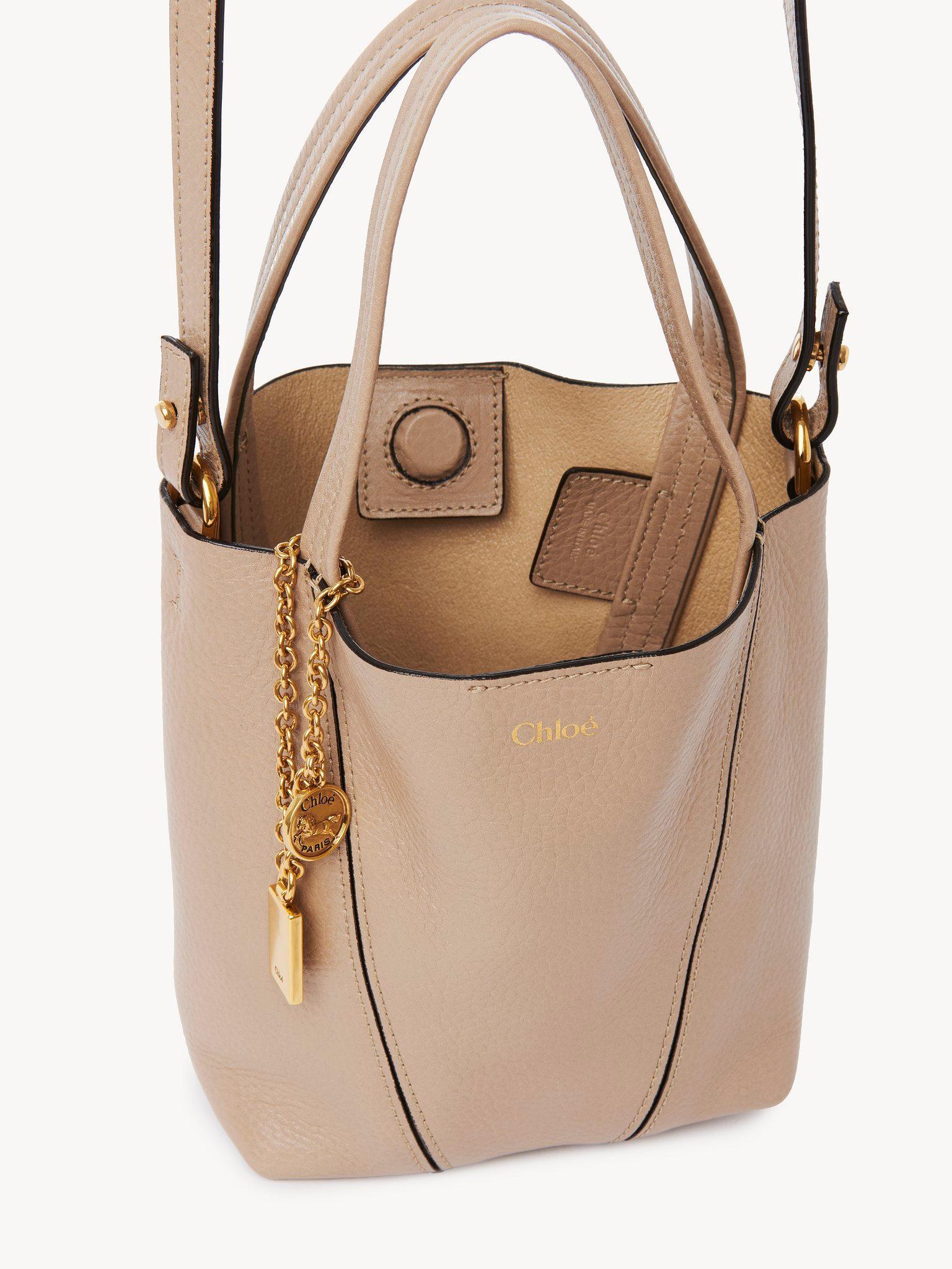 Small Chloé Spin tote bag in grained leather Product Image