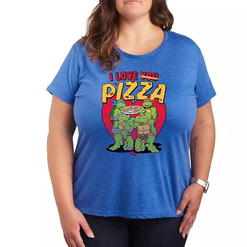 Plus Size Teenage Mutant Ninja Turtles I Love You Pizza Graphic Tee, Women's, Size: 3XL, White Product Image