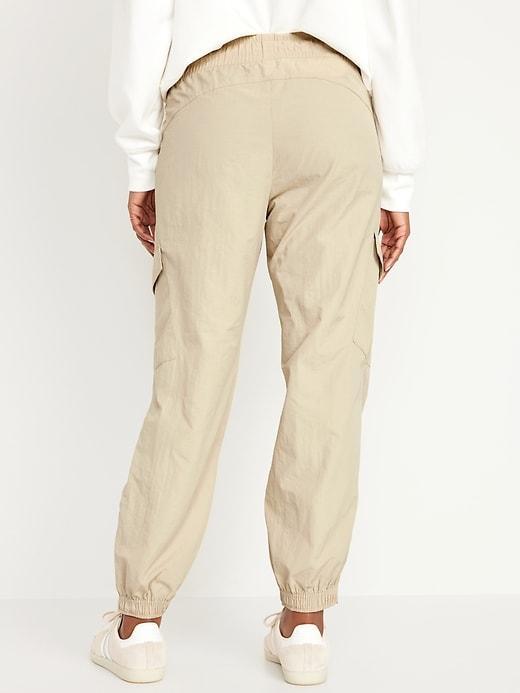 High-Waisted Ankle-Zip Cargo Joggers Product Image