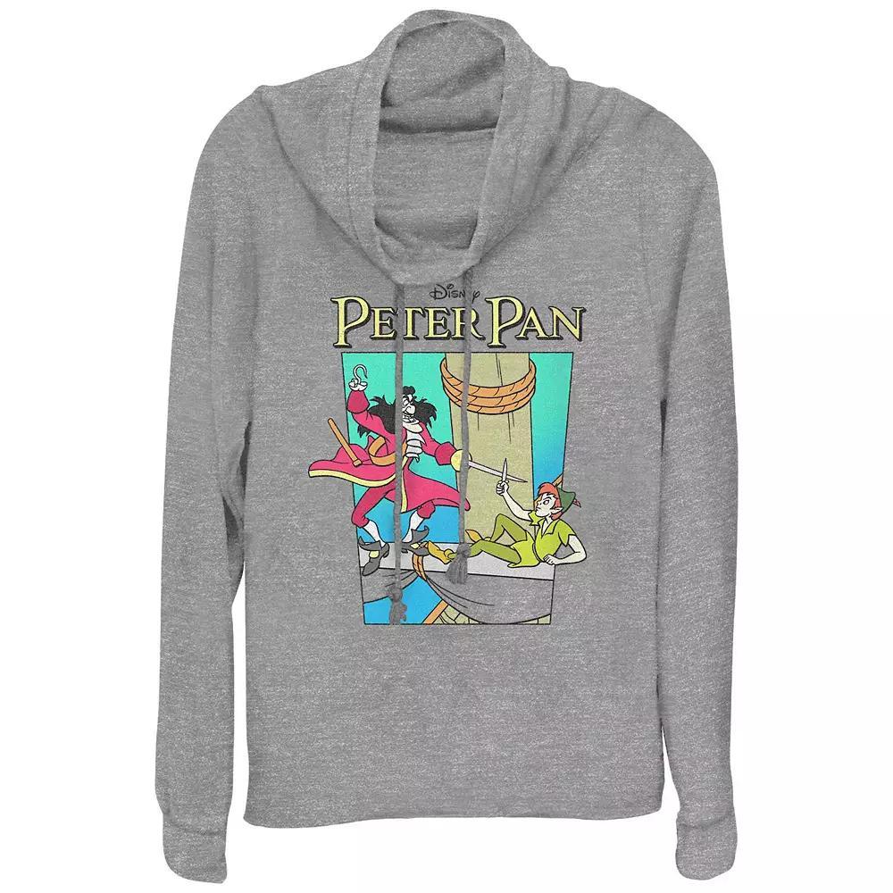 Disney's Peter Pan Duel With Captain Hook Women's Cowlneck Graphic Lightweight Long Sleeve,  Product Image