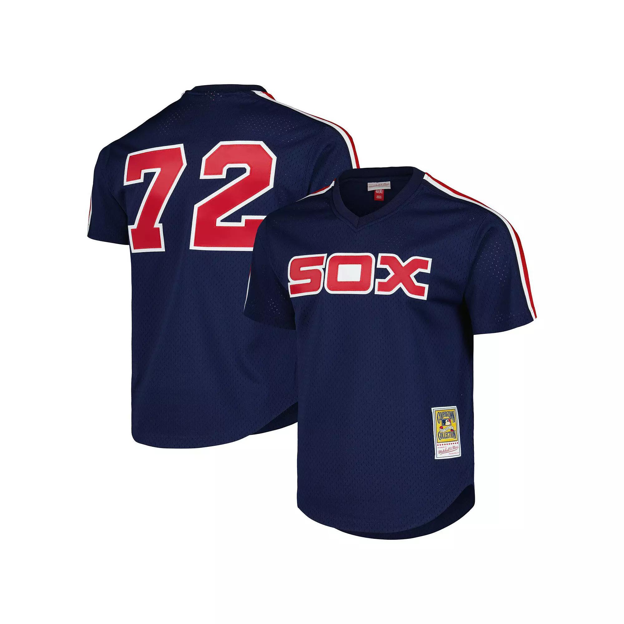 Men's Mitchell & Ness Carlton Fisk Navy Chicago White Sox 1983 Cooperstown Collection Mesh Batting Practice Jersey,  Product Image