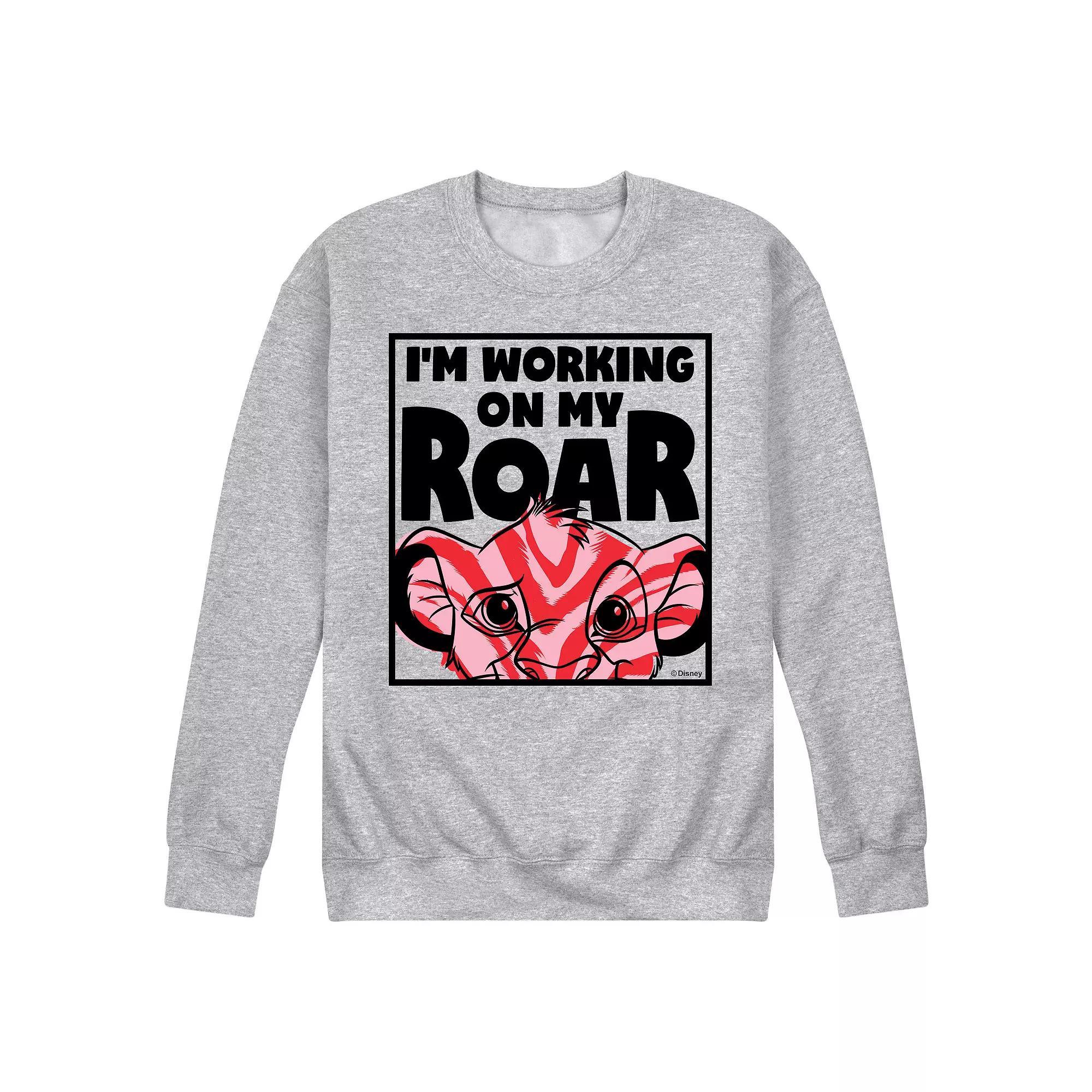 Disney's The Lion King Simba Men's Working On My Roar Fleece Sweatshirt,  Product Image
