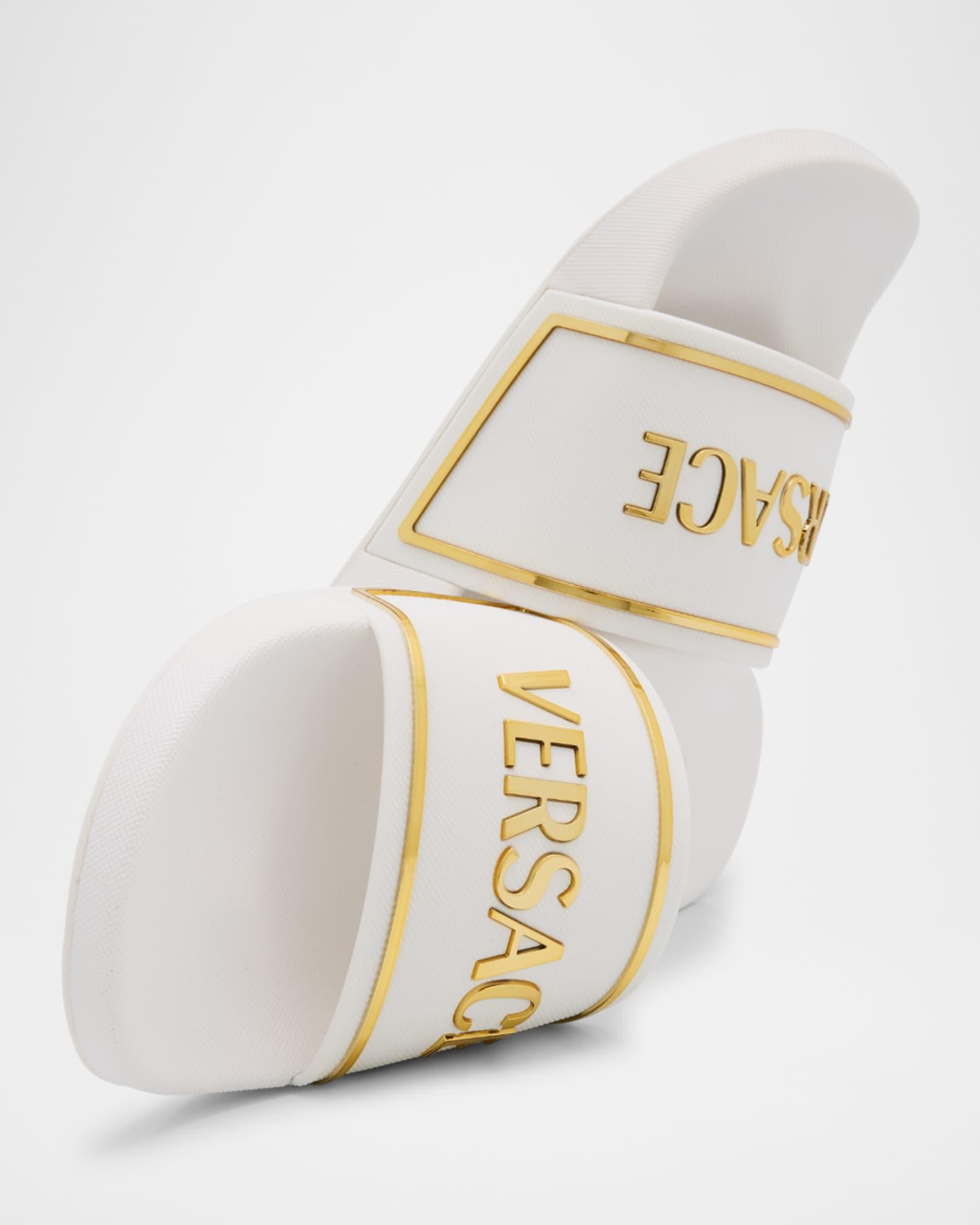 Pool Slides with Gold-Tone Logo Product Image