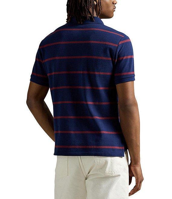 Polo Ralph Lauren Custom Slim Fit Bear Mesh Stripe Short Sleeve Polo Shirt Product Image