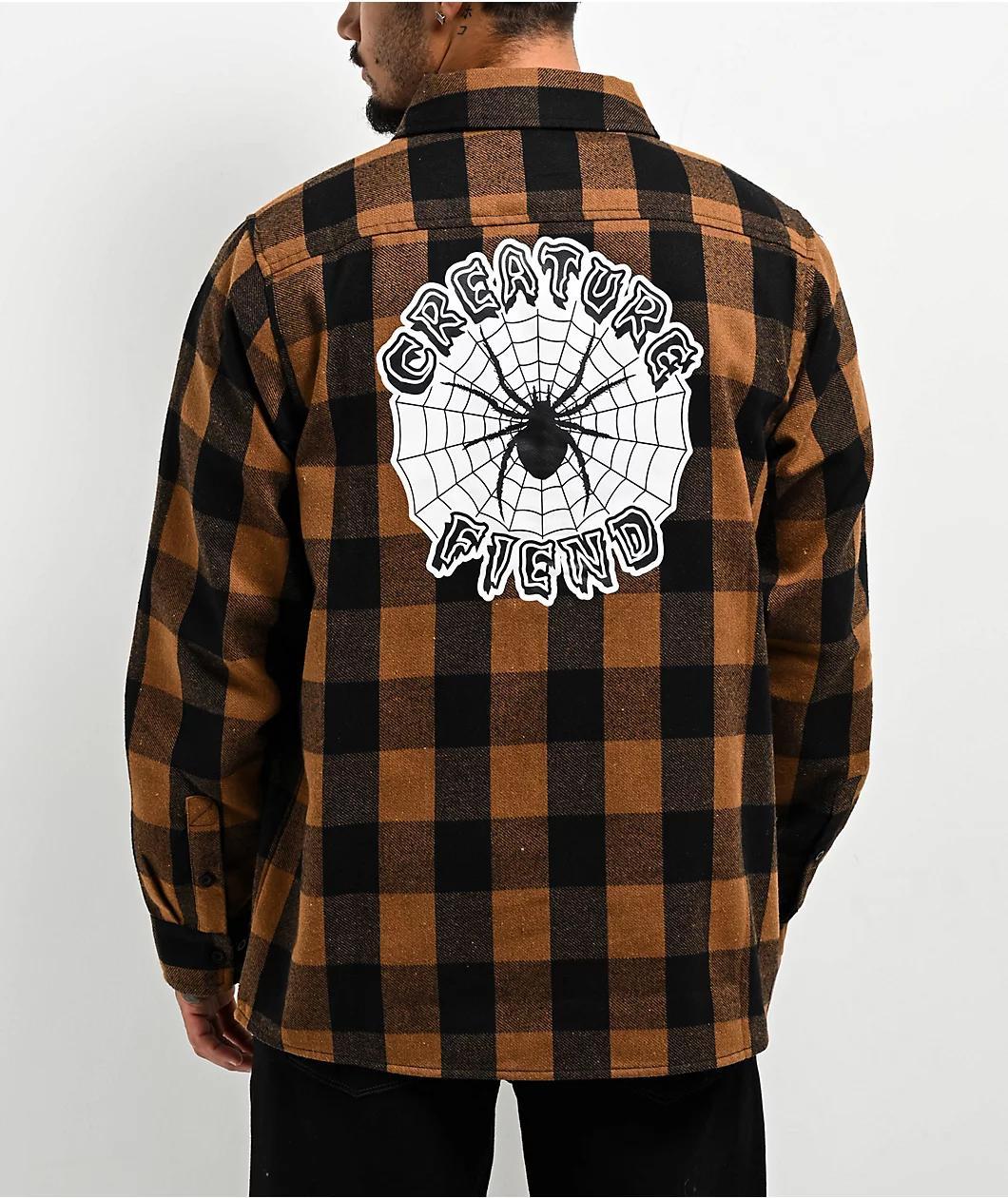 Creature Web Black & Brown Flannel Shirt Product Image