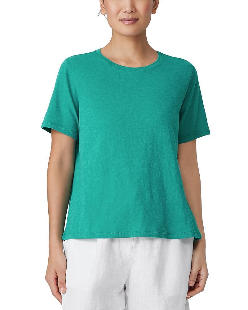 Eileen Fisher Crew Neck Tee (Seastar) Women's Clothing Product Image