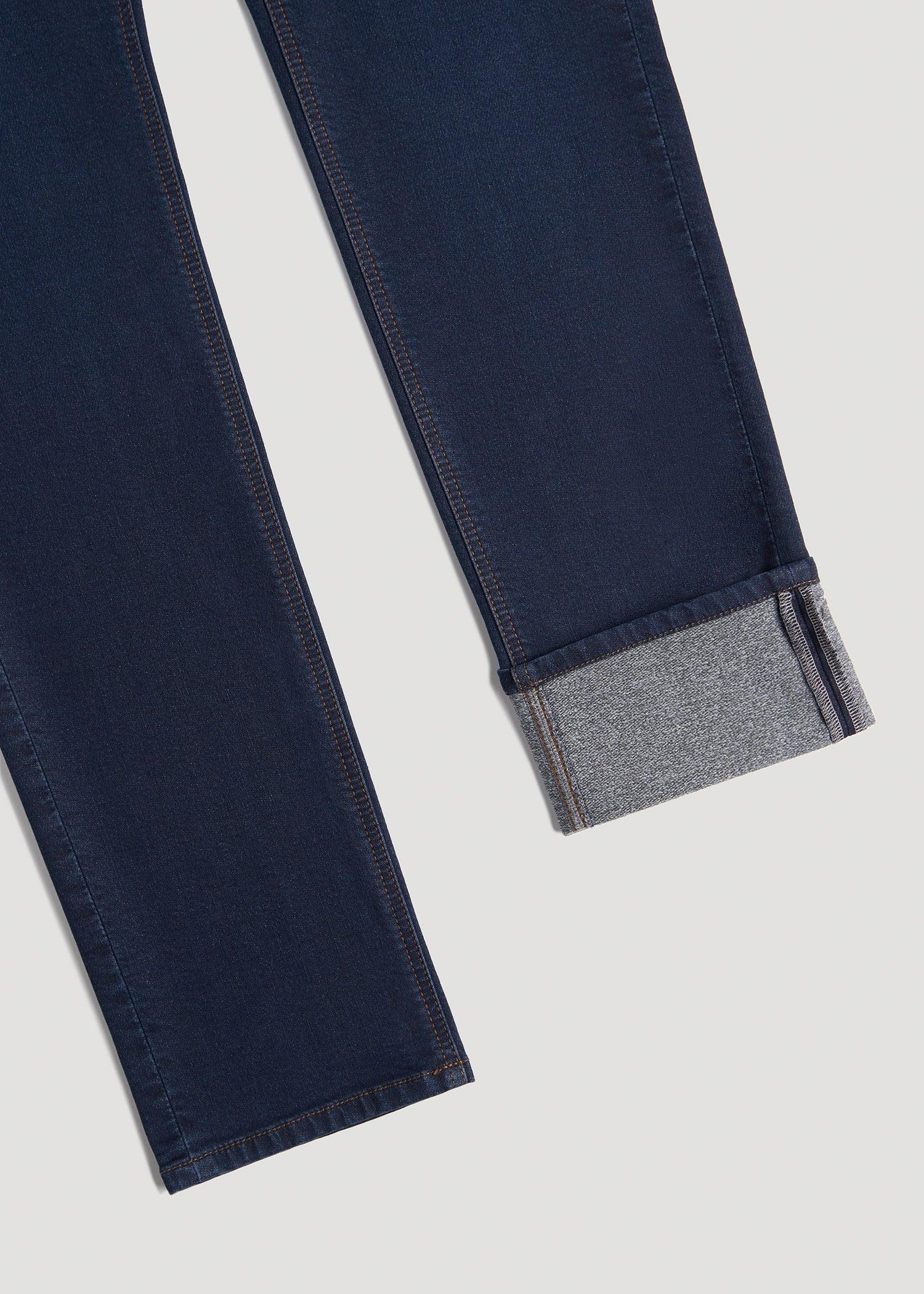 Carman TAPERED Fleeced Jeans for Tall Men in Rockies Blue Product Image