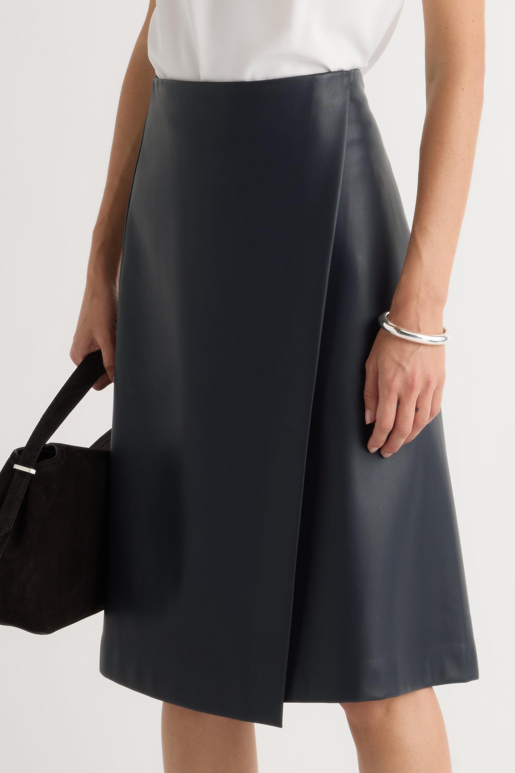 Alba Asymmetric Vegan Leather Skirt Product Image