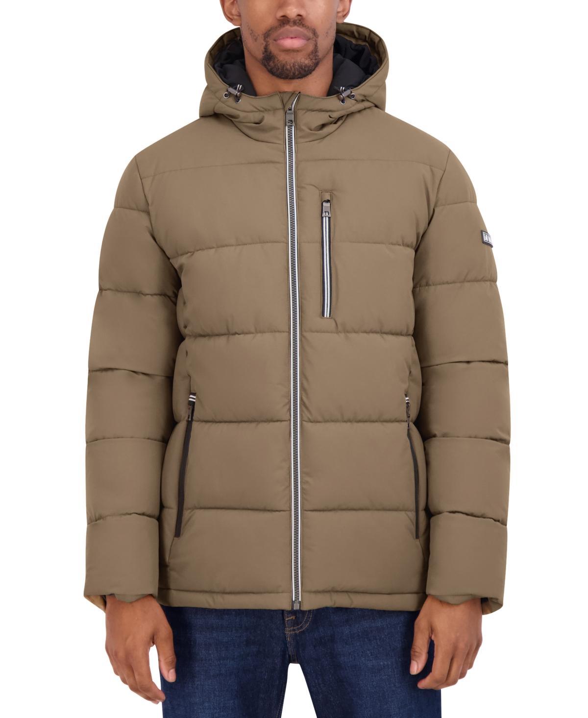 Mens Nautica Hooded Puffer Jacket Blue Product Image