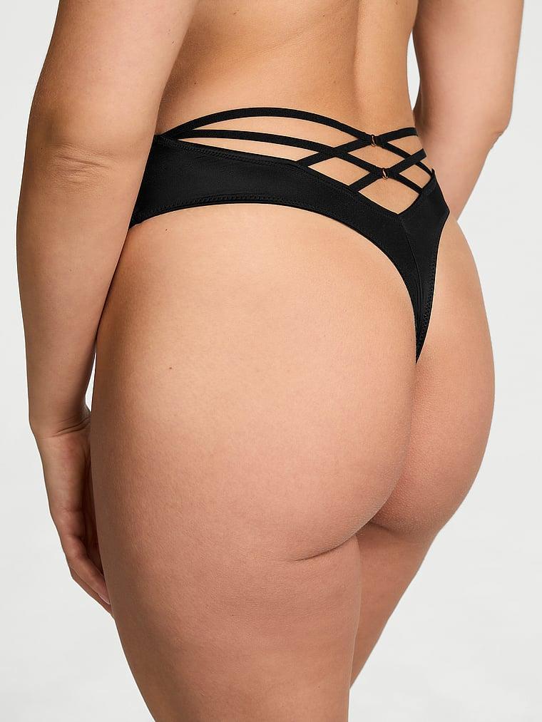 Smooth High-Waist Strappy-Back Thong Panty Product Image