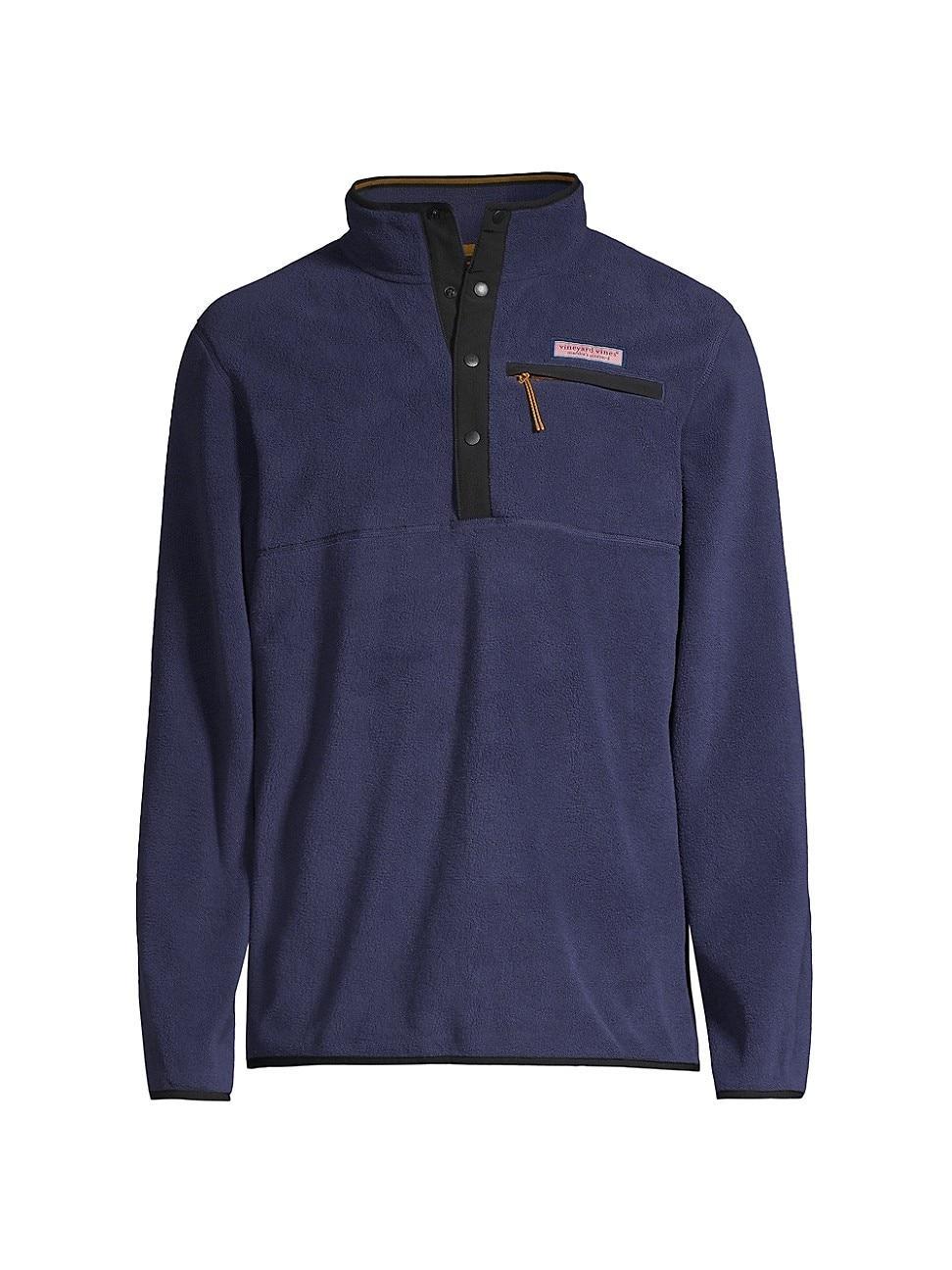 Vineyard Vines Harbor Fleece 1/4 Snap (Stone) Men's Clothing Product Image