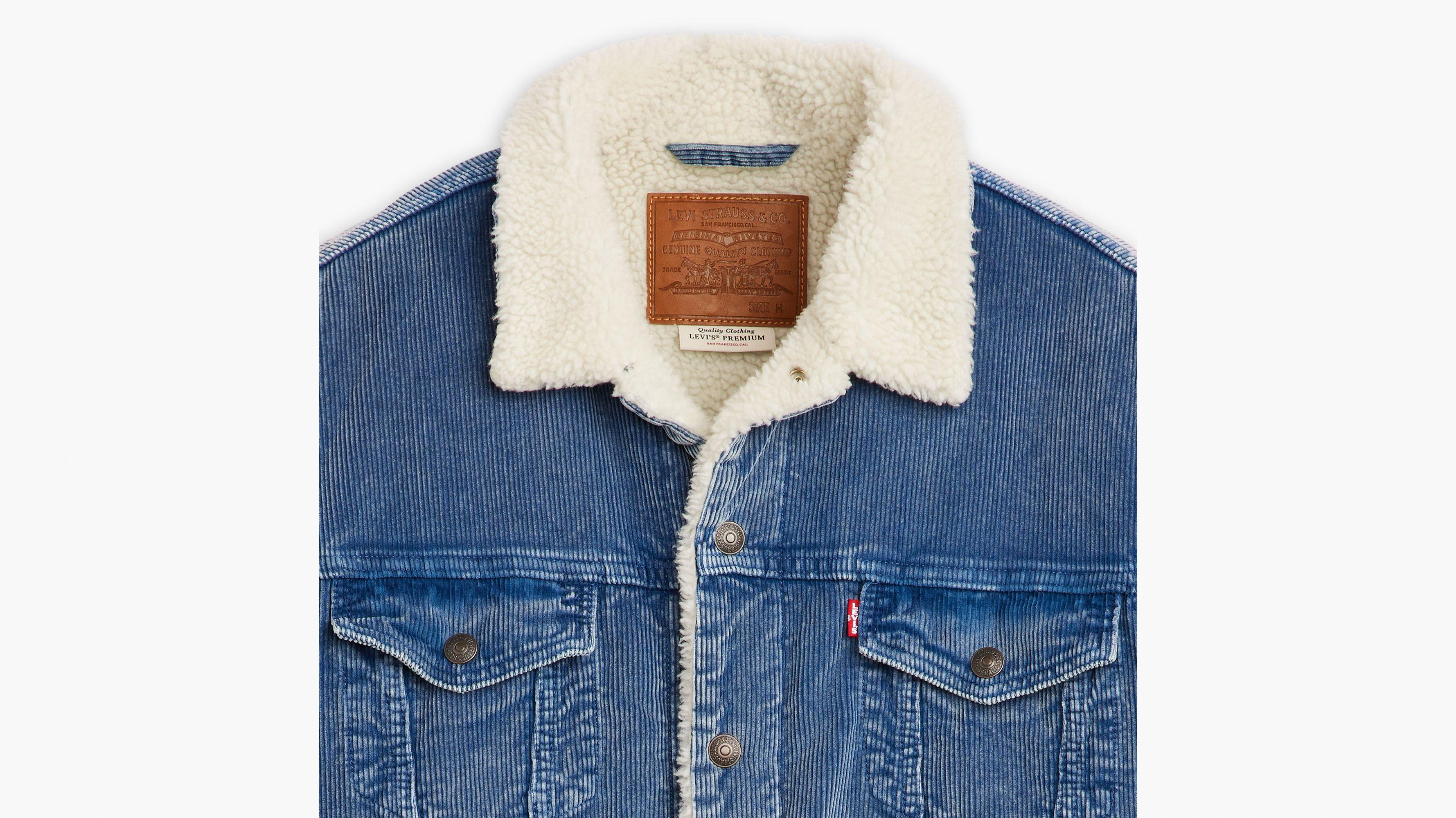 Relaxed Fit Corduroy Sherpa Trucker Jacket Product Image