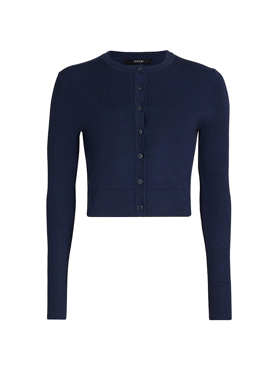 Womens Zoe Crop Crewneck Cardigan Product Image