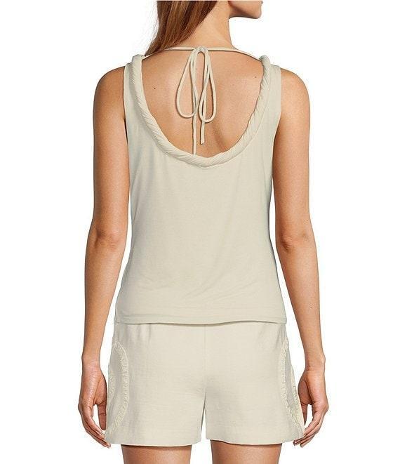 Antonio Melani x M.G. Style Gray Scoop Neck Sleeveless Tie Back Top Product Image