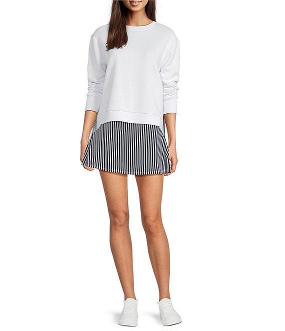 Addison Bay Stripe Print Flounce Pull-On A-Line Skirt Product Image