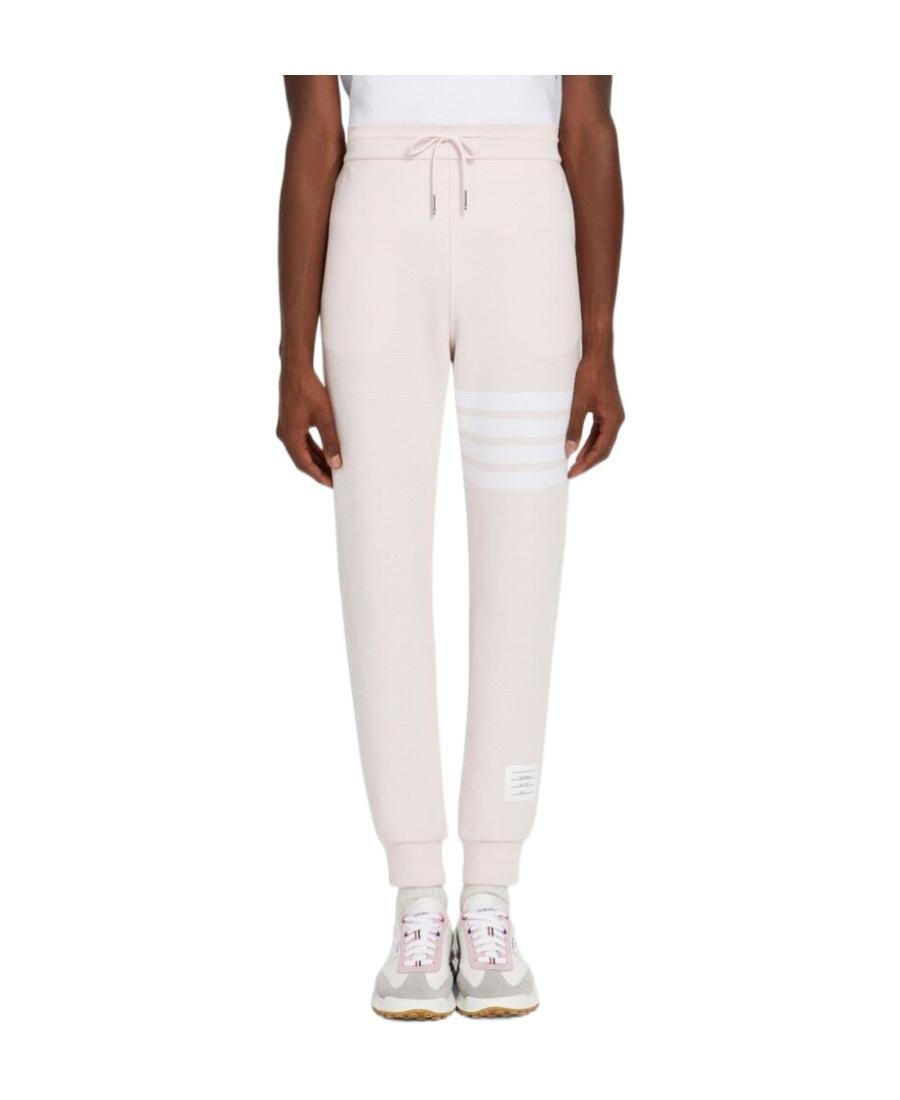 THOM BROWNE Ottoman Rib 4-bar Stripe Track Pants In Pink Product Image